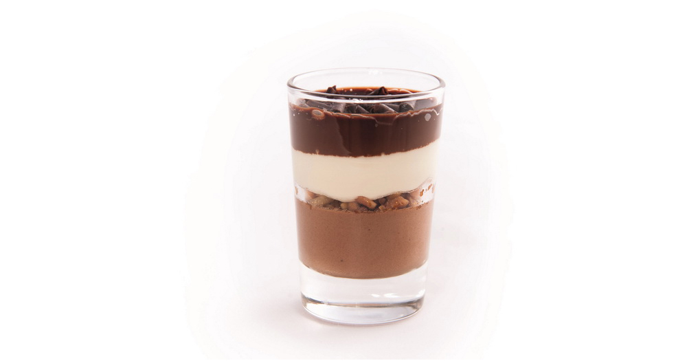 Verrine chocolat noir blanc ganache